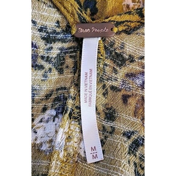 Free People Women Dress M Smooth Talker Green Floral A Line Mini Cut Out Boho - Picture 7 of 9